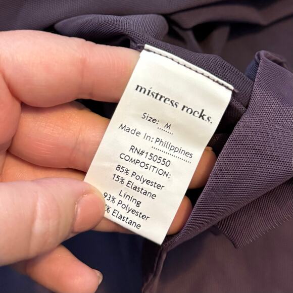 Mistress Rocks Womens Medium Purple Mesh Ruched Handkerchief Asymmetrical Dress - Picture 6 of 8